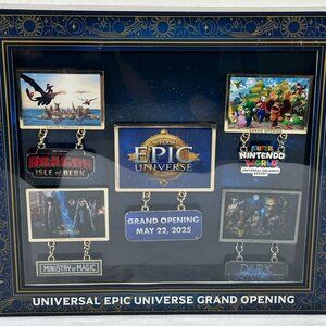 Universal Epic Universe Grand Opening Day May 2025 Limited Edition 5 Pin Box Set